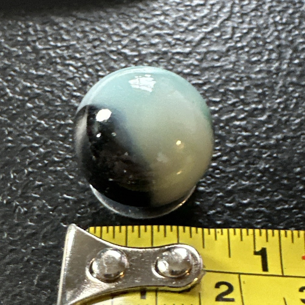 Akro Agate Peltier Art Swirl Glass Marble Vintage Blue/black/White‎